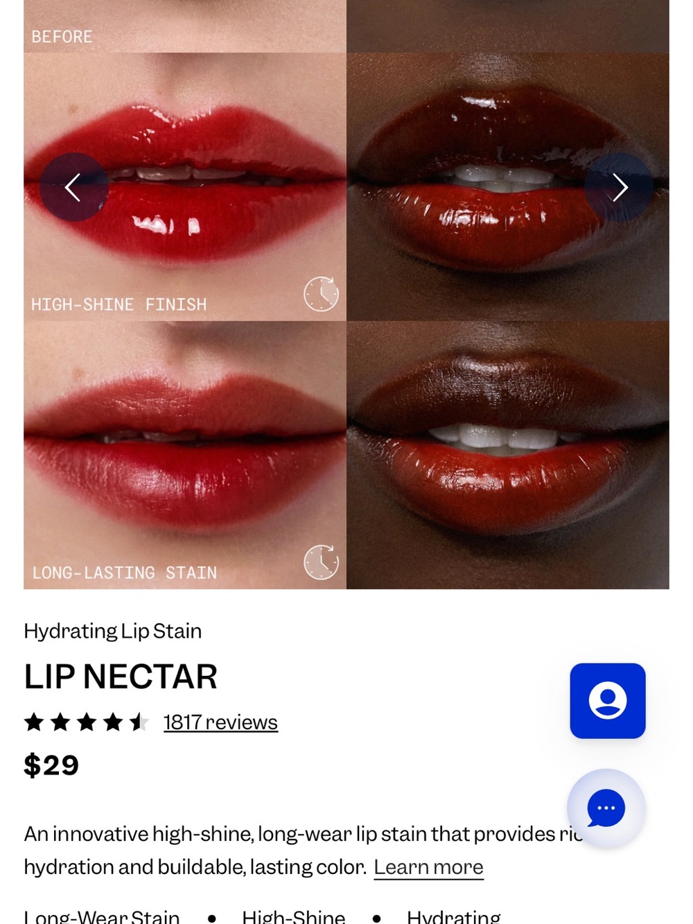 Lip Nectar Hydrating Lip Stain — new color souci de automne.